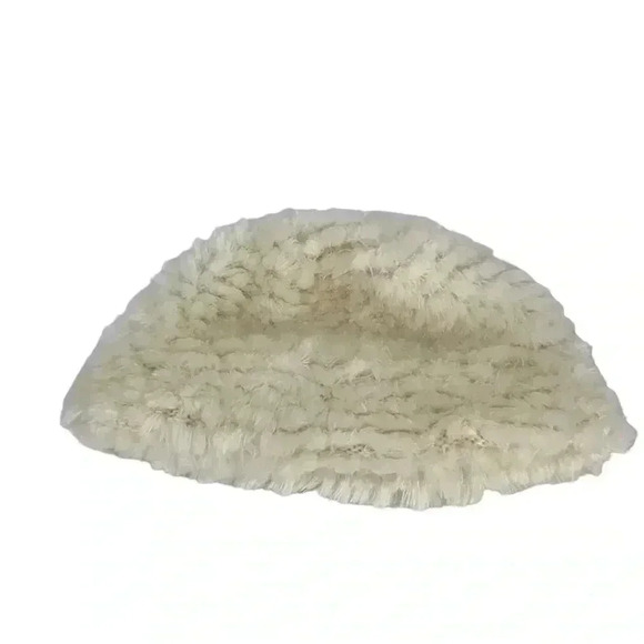 VINTAGE HAT HANSEN FAUX FUR WHITE WINTER MADE IN THE USA ADJUSTABLE CAP - Picture 8 of 16